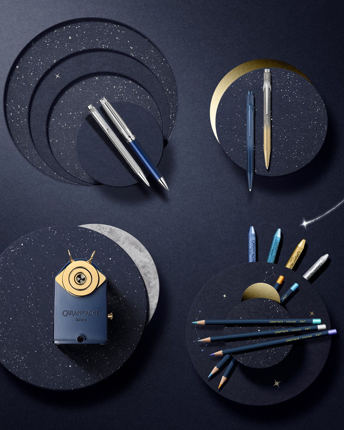 Cosmic Blue Collection fra Caran d'Ache - findes hos Viking 1914